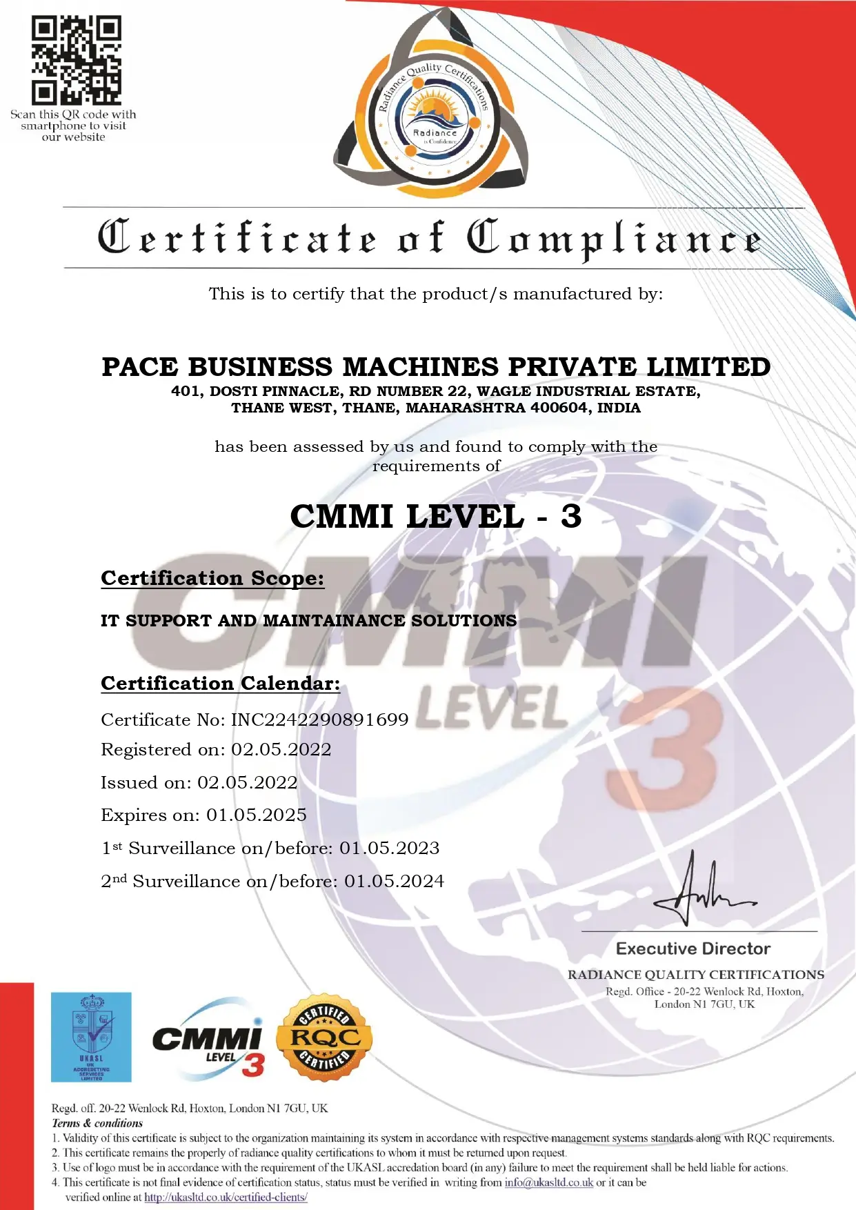 ISO Certificate Front